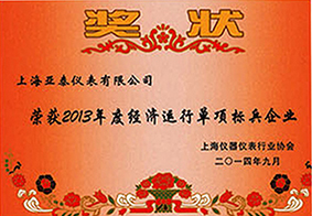 經(jīng)濟(jì)運(yùn)行單項(xiàng)標(biāo)兵企業(yè)